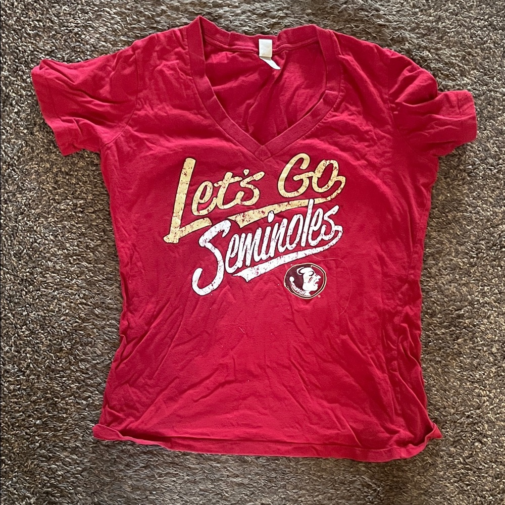 Women's Red Seminoles V-Neck T-Shirt